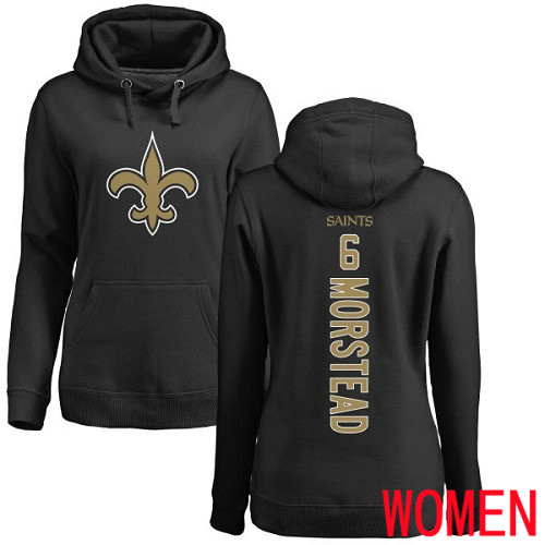 New Orleans Saints Black Women Thomas Morstead Backer NFL Football 6 Pullover Hoodie Sweatshirts